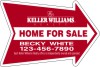 Real Estate Home For Sale Arrow Panel, 4mm Corrugated Plastic 18"x24"
