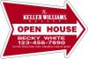 Real Estate Open House Arrow Panel, 4mm Corrugated Plastic 18"x24"