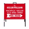 real estate open house black a-frame and sign panel unit, 24ga steel 18"x24"