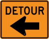 M4-9L Detour (Left Arrow)-Temporary Traffic Control Sign