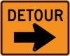 M4-9R Detour (Right Arrow)-Temporary Traffic Control Sign
