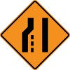 W4-2L Lane Ends (Left)-Temporary Traffic Control Sign