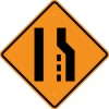 W4-2R Lane Ends (Right)-Temporary Traffic Control Sign