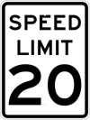 R2-1 20 MPH Speed Limit Sign-Regulatory Traffic Sign