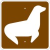 RS-106 Seal Viewing-Recreational and Cultural Interest Area Symbol Guide Sign