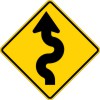 W1-5L Left Winding Road-Warning Sign