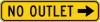 W14-2AR No Outlet (Right Arrow)-Warning Sign