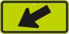 W16-7PL Left Downward Diagonal Arrow (Plaque)-Warning Sign