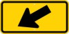 W16-7PL Left Downward Diagonal Arrow (Plaque)-Warning Sign