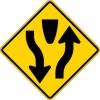 W6-1 Divided Highway (Symbol)-Warning Sign