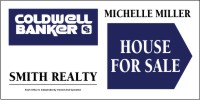 Coldwell Banker 12"X24" 4MM CORRUGATED PLASTIC  AGENT HOUSE FOR SALE PANEL