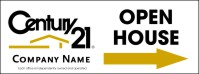 Century 21 9"X24" 4MM CORRUGATED PLASTIC OPEN HOUSE PANEL