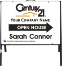 Century 21 18"X24"  AGENT OPEN HOUSE POLY LITE TENT UNIT-WHITE BACKGROUND
