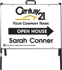 Century 21 18"X24" AGENT OPEN HOUSE STEEL TENT UNIT-WHITE BACKGROUND