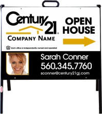 Century 21 18"X24"  PHOTO OPEN HOUSE STEEL TENT UNIT-WHITE BACKGROUND