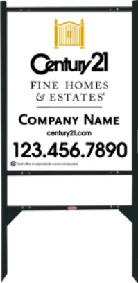 Century 21 30"X24" FINE HOMES STEEL GIBRALTAR UNIT-WHITE BACKGROUND