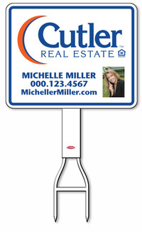 Cutler Real Estate 24"X30" FOOTBAR BASE STAKE AGENT PHOTO UNIT