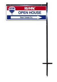 RE/MAX 9"X24" 24 GAUGE STEEL OPEN HOUSE FLAG UNIT