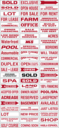 Keller Williams 6"X24" 24 GA STEEL STOCK RIDER-RED ON WHITE
