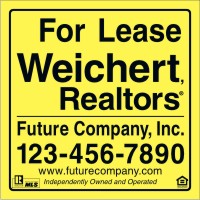 Weichert Realtors&reg; 48"X48" 24 GA STEEL FOR LEASE COMMERCIAL PANEL PRINTED ON ONE SIDE