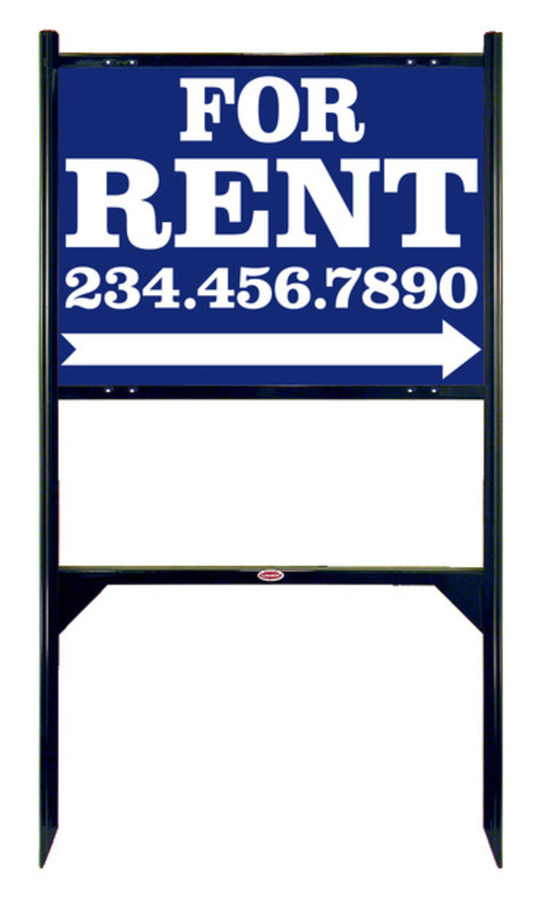 For Rent Angle Iron Sign Units With Large, Bold Text, 18"H X 24"W, Black