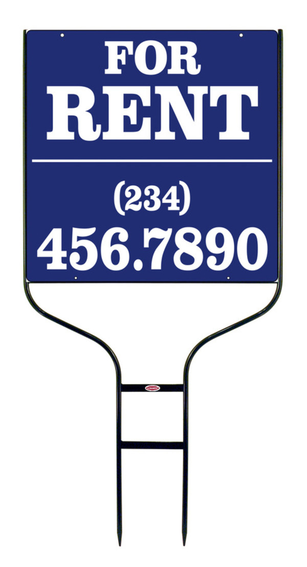 For Rent Round Rod Sign Units With Large, Bold Text, 24"H X 24"W, Black