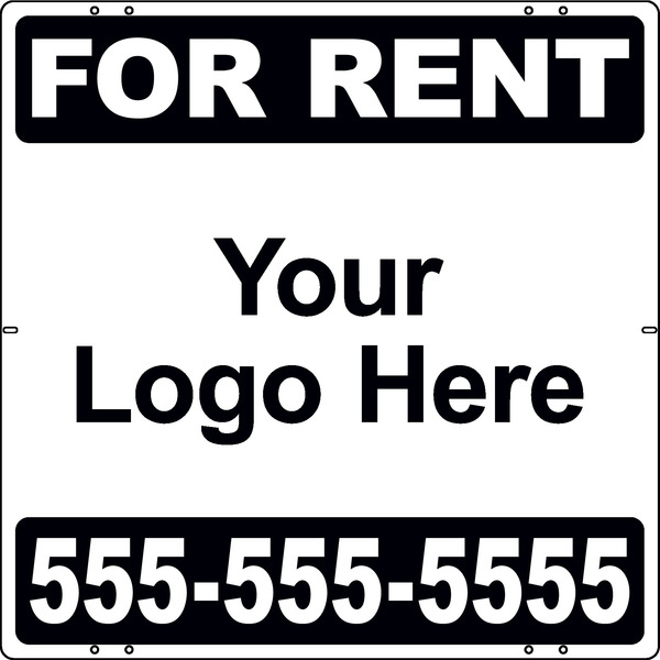 Rental Signs Rental Property Sign Panels With Area For Company Logo, 24"h x 24"w, Steel