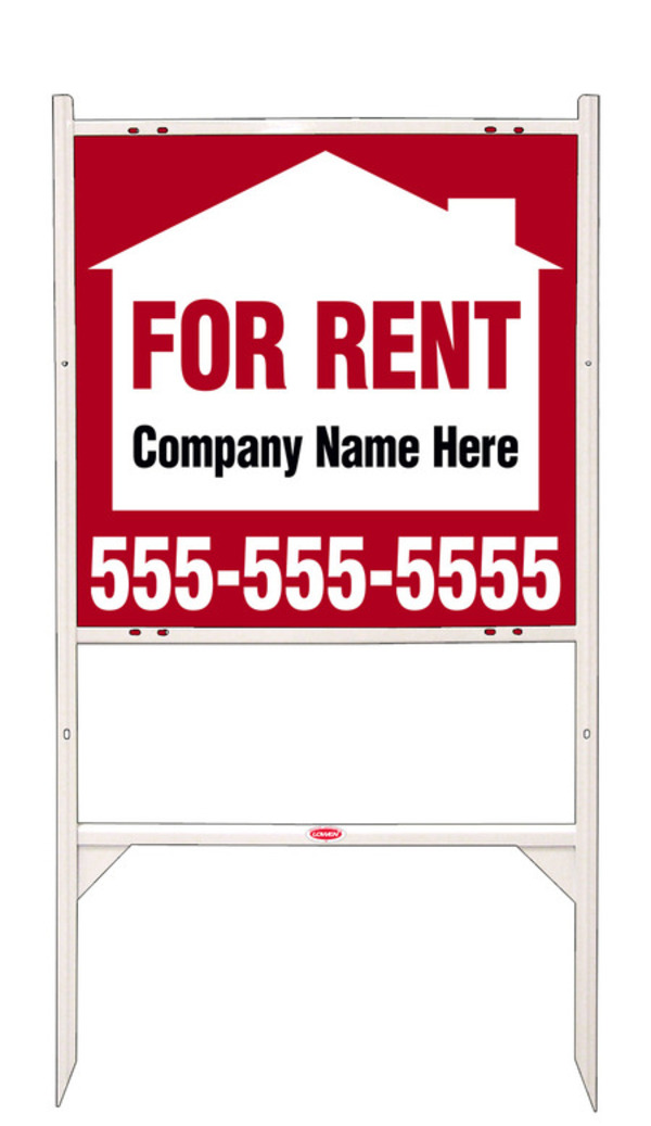 For Rent Angle Iron Sign Units With Space For Company Name,  24"H X 24"W, White