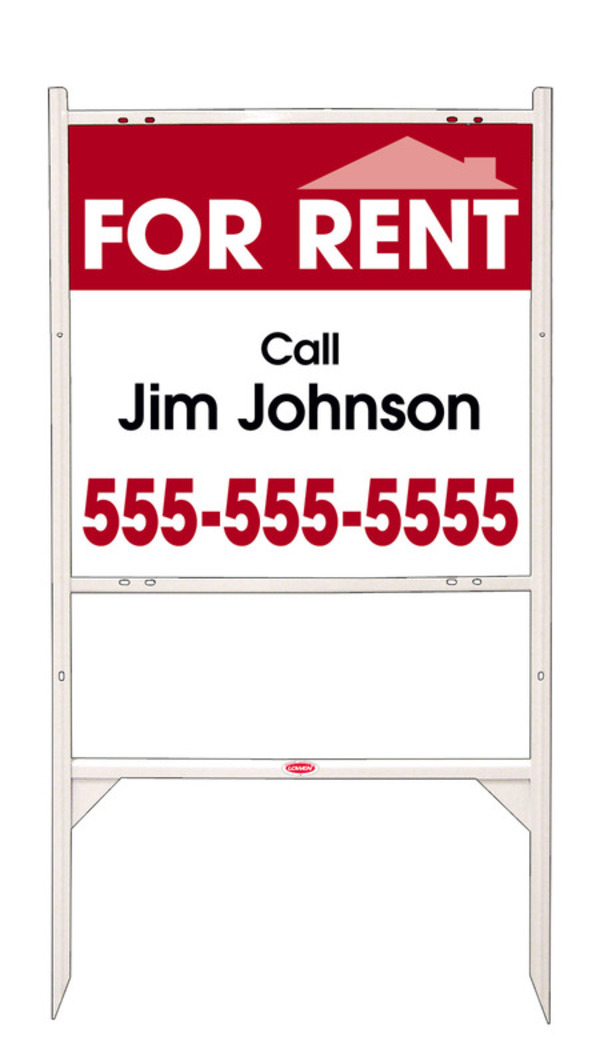 For Rent Angle Iron Sign Units With Space For Your Name, 24"H X 24"W, White