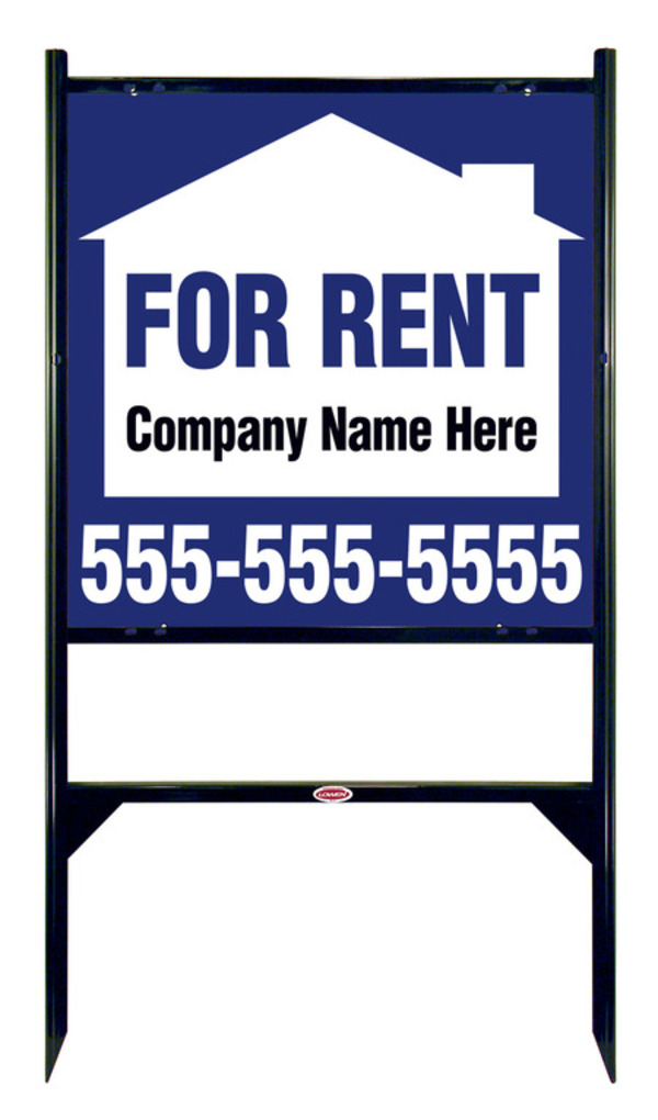 For Rent Angle Iron Sign Units With Space For Company Name,  24"H X 24"W, Black