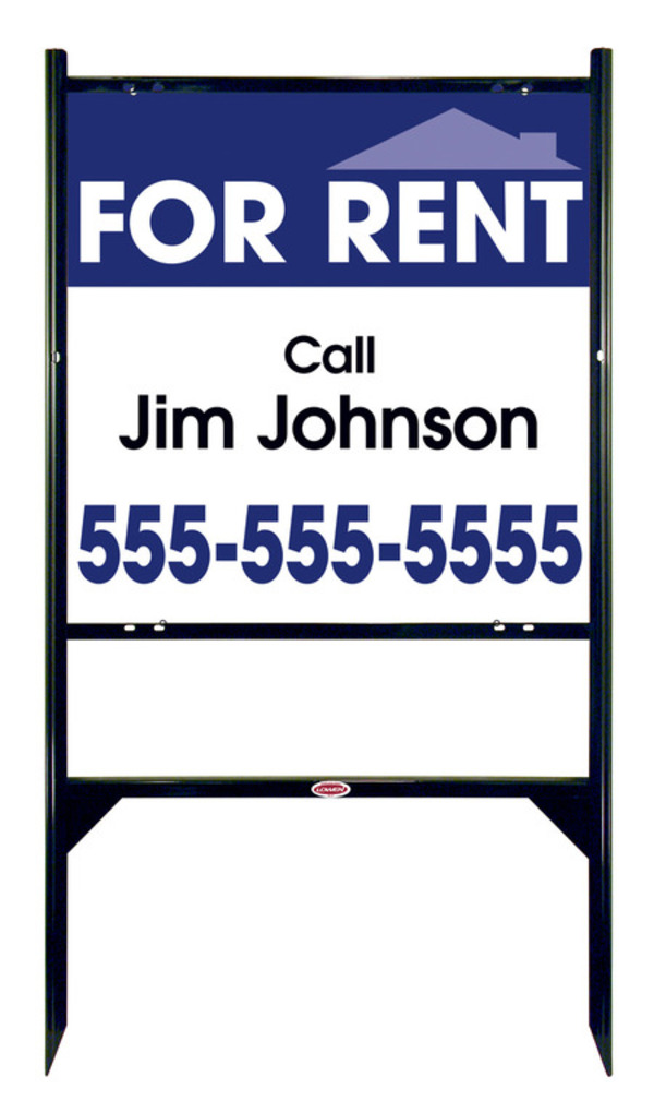 For Rent Angle Iron Sign Units With Space For Your Name, 24"H X 24"W, Black