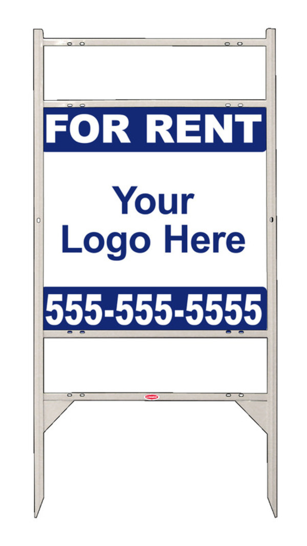 Rental Signs Rental Property Sign Units with 2 Rider Inserts and Area For Company Logo, 24"h x 24"w, White