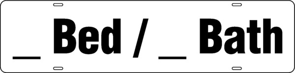 Customizable Bed/Bath Sign Rider, 6"H X 24"W, Steel