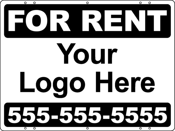 Rental Signs Rental Property Sign Panels With Area For Company Logo, 18"h x 24"w, Steel