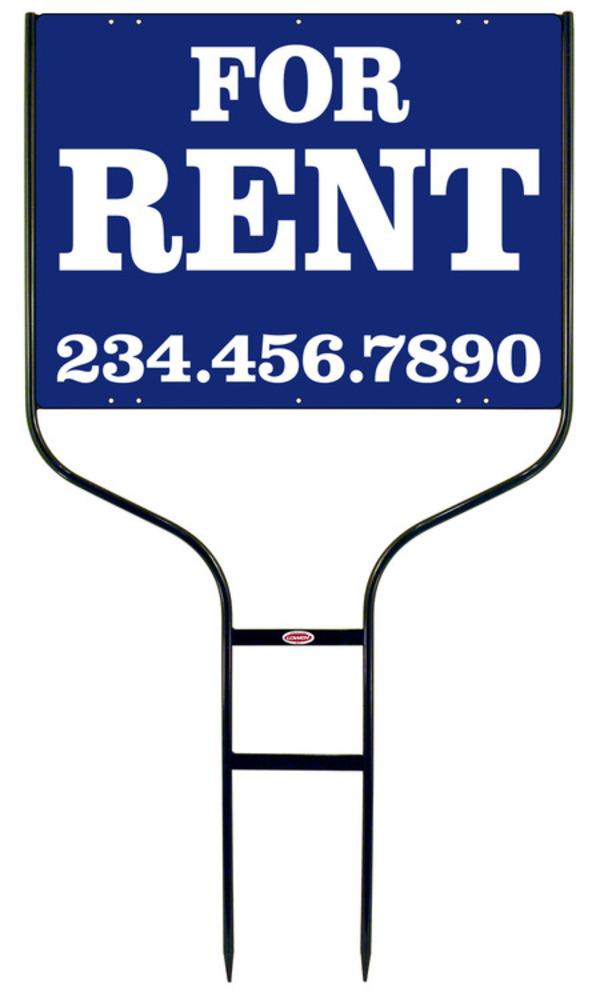 For Rent Round Rod Sign Units With Large, Bold Text, 18"H X 24"W, Black