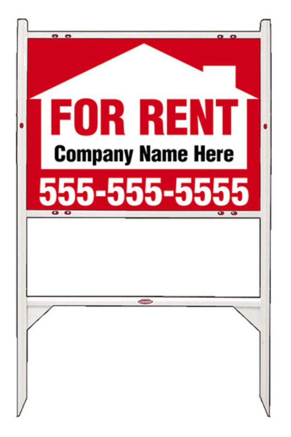For Rent Angle Iron Sign Units With Space For Company Name, 18"H X 24"W, White