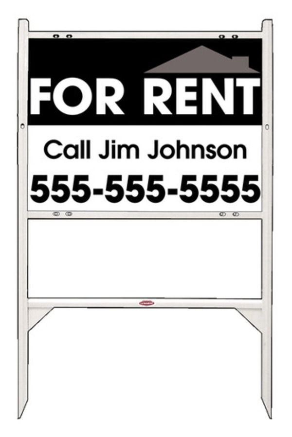 For Rent Angle Iron Sign Units With Space For Your Name, 18"H X 24"W, White