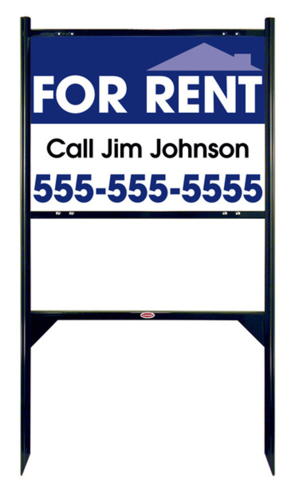 For Rent Angle Iron Sign Units With Space For Name, 18"H X 24"W, Black