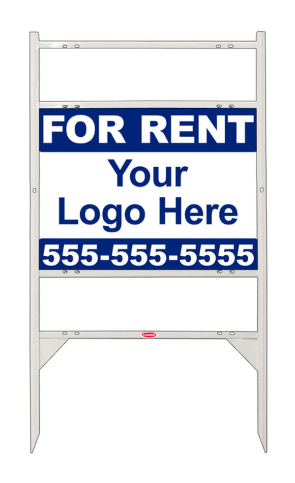 Rental Signs Rental Property Sign Units with 2 Rider Inserts and Area For Company Logo, 18"h x 24"w, White
