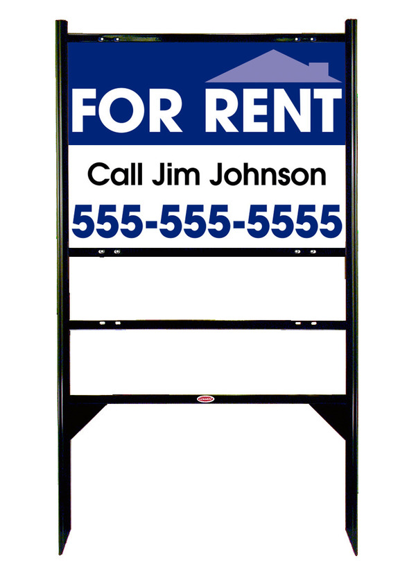 For Rent Sign Units With Space For Your Name And 1 Rider Insert, 18"H X 24"W