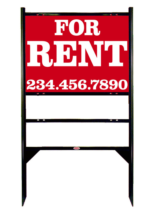 For Rent Angle Iron Sign Units With Large, Bold Text, 1 Rider Inserts, 18"H X 24"W