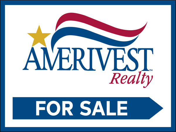Amerivest Realty Directional Office For Sale Sign Panel, 18"h x 24"w, 4mm Corrugated Plastic