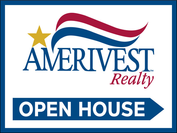 Amerivest Realty Directional Office Open House Sign Panel, 18"h x 24"w, 4mm Corrugated Plastic