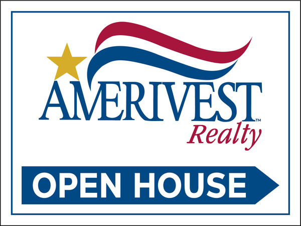 Amerivest Realty Directional Office Open House Sign Panel, 18"h x 24"w, 4mm Corrugated Plastic