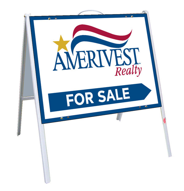 Amerivest Realty A-Frame and Office For Sale Sign Panel Unit, 18"h x 24"w, .050 Poly