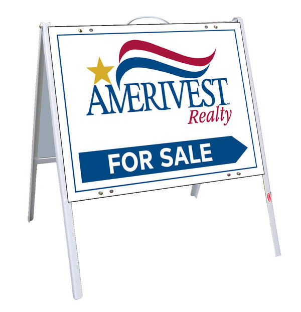 Amerivest Realty A-Frame and Office For Sale Sign Panel Unit, 18"h x 24"w, .050 Poly