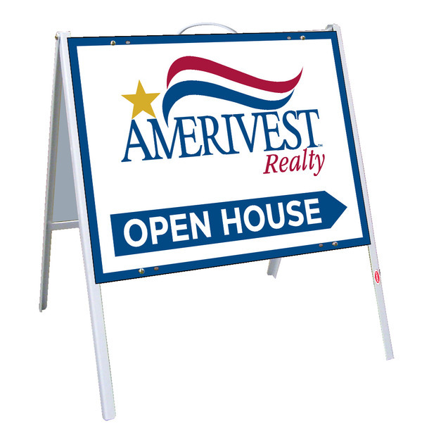 Amerivest Realty A-Frame and Office Open House Sign Panel Unit, 18"h x 24"w, .050 Poly