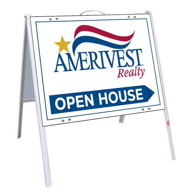 Amerivest Realty A-Frame and Office Open House Sign Panel Unit, 18"h x 24"w, .050 Poly