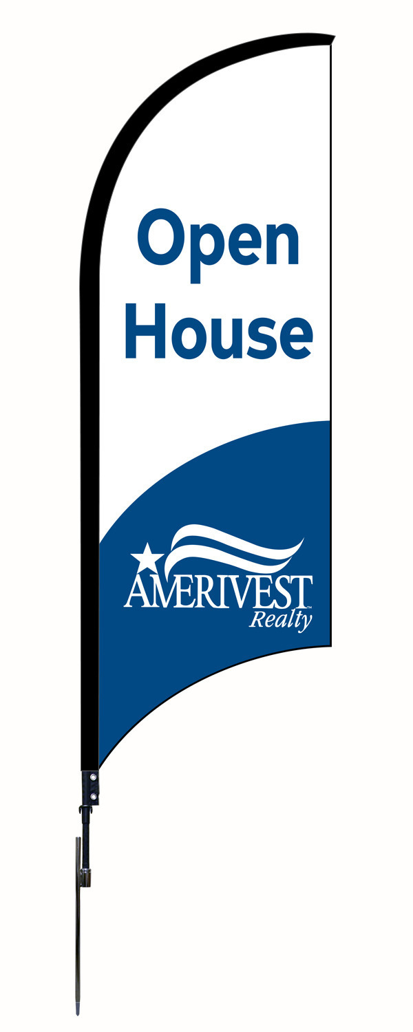 Amerivest Realty 9FT Open House Custom Feather Flag Unit