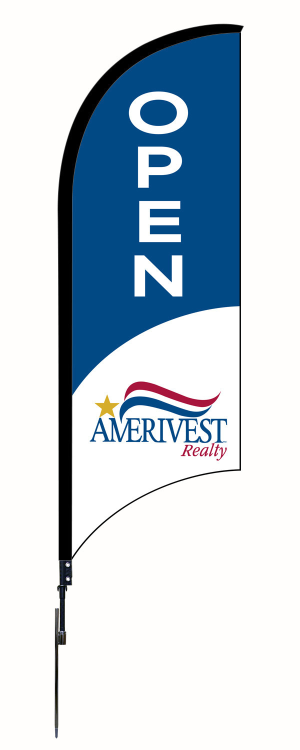 Amerivest Realty 9FT Open Custom Feather Flag Unit